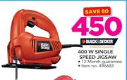 Black & Decker 400W Single Speed Jigsaw