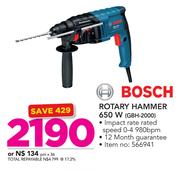 Bosch Rotary Hammer 650W GBH-2000