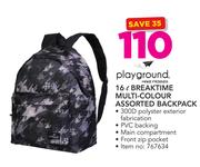 Playground 16Ltr Breaktime Multi Colour Assorted Backpack