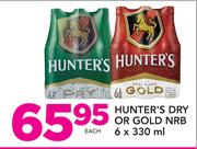 Hunter's Dry Or Gold NRB-6 x 330ml Each