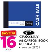 Croxley A6 Carbon Book Duplicate-Each