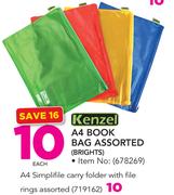 Kenzel A4 Simplifile Carry Folder With File Rings Assorted