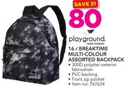 Playground 16Ltr Breaktime Multi-Colour Assorted Backpack