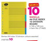 Banter A4 Index 10 Division Colours Assorted