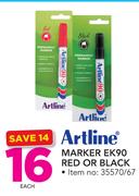 Artline Marker EK90 (Red Or Black)-Each
