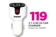 Swiss 3.1A MI US Car Charger