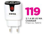 Swiss 3.1A MI US Wall Charger