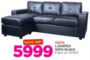 Sofia L-Shaped Sofa Black