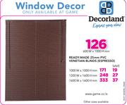 Decorland Ready-Made 25mm PVC Venetian Blinds Espresso (1600W x 1600Hm)
