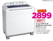 Defy 13Kg Twin Tub Washing Machine White DTT164
