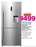 Hisense 610Ltr Bottom Freezer Fridge Water Dispenser Inox H601BI-WD