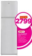 Defy 183Ltr Top Freezer Fridge Metallic D220D