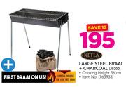 Ketla Large Steel Braai + Charcoal JB200