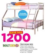 Bolt Zero Trio Bunk Bed Excluding Accessories