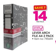 Simple Choice Lever Arch File A4 2-Pack-Per Pack