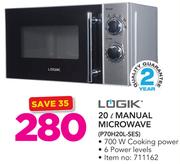 Logik 20Ltr Manual Microwave P70H20L-SES
