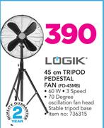 Logik 45cm Tripod Pedestal Fan FD-45MB