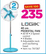 Logik 40cm Pedestal Fan