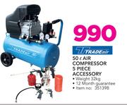 Tradeair 50Ltr Air Compressor With 5 Piece Accessory