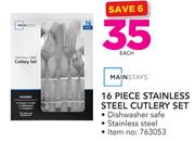 Mainstays 16-Piece Steel Cutlery Set-Each
