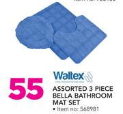 Waltex Assorted 3-Piece Bella Bathroom Mat Set