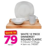 White 12-Piece Dinnerset Square Classic-Per Set