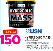 USN Hyperbolic Mass In Chocolate, Strawberry Or Vanilla-Each