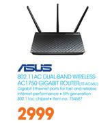 Asus 802.11AC Dual-Band Wireless-AC1750 Gigabit Router (RT-AC66U)