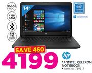 HP 14” Intel Celeron Notebook