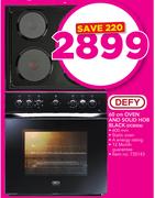 Defy 60cm Oven And Solid Hob Black DCB006
