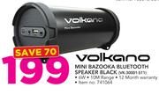 Volkano Mini Bazooka Bluetooth Speaker Black VK-30001-S11