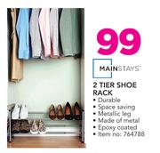 Mainstays 2-Tier Shoe Rack