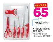 Mainstays 7-Piece Knife Set (Red)-Per Set