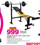 Everlast Ironman Bench And 20kg Vinyl Barbell Set