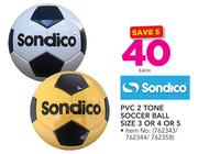 Sandico PVC 2 Tone Soccer Ball (Size 3 Or 4 Or 5)-Each