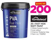 Homestead Fast Hide Matt Paint-20Ltr Each