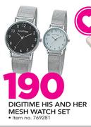 Digitime His And Her Mesh Watch Set