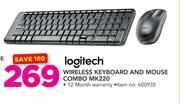 Logitech Wireless Keyboard and Mouse Combo MK220