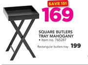 Square Butlers Tray Mahogany