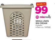 Missmolly Mega Linen Bin Cream
