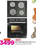 Defy 60cm Oven And Solid Hob DCB006