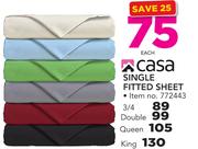 Casa Single Fitted Sheet-Each