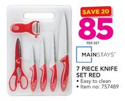 Mainstays 7-Piece Knife Set (Red)-Per Set