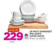Always Home 20-Piece Dinnerset Rim Shape Super White-Per Set