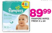 Pampers Wipes Fresh-4 x 64