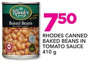Rhodes Canned Baked Beans In Tomato Sauce-410g