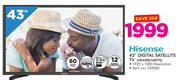 Hisense 43" Digital Satellite TV HE43M2160FTS