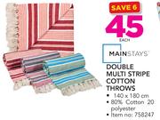 Mainstays Double Multi Stripe Cotton Throws-Each