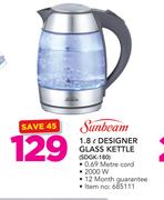 Sunbeam 1.8L Designer Glass Kettle SDGK-180