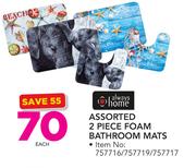 Always Home Assorted 2 Piece Foam Bathroom Mats-Each